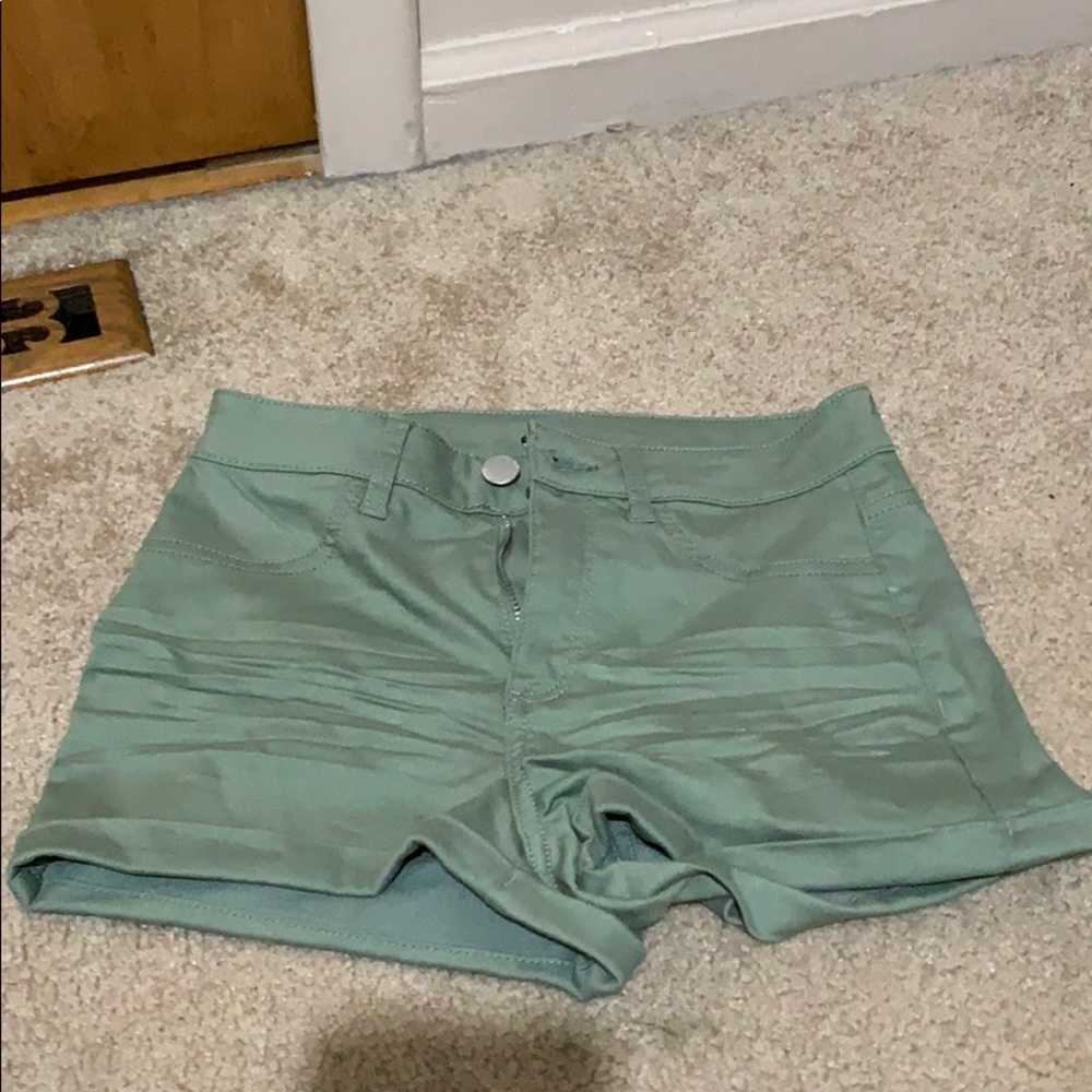 High Waisted Army Green Shorts